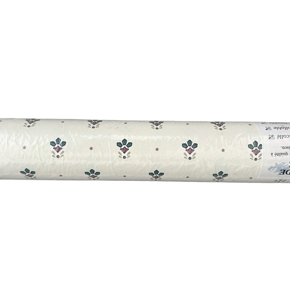 Vintage‎ Borden Wallpaper Vinyl Wallcovering Floral Country Kitchen Cottagecore
